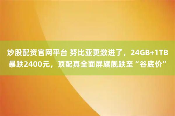 炒股配资官网平台 努比亚更激进了,24GB+1TB暴跌2400元,顶配真全面屏旗舰跌至“谷底价”